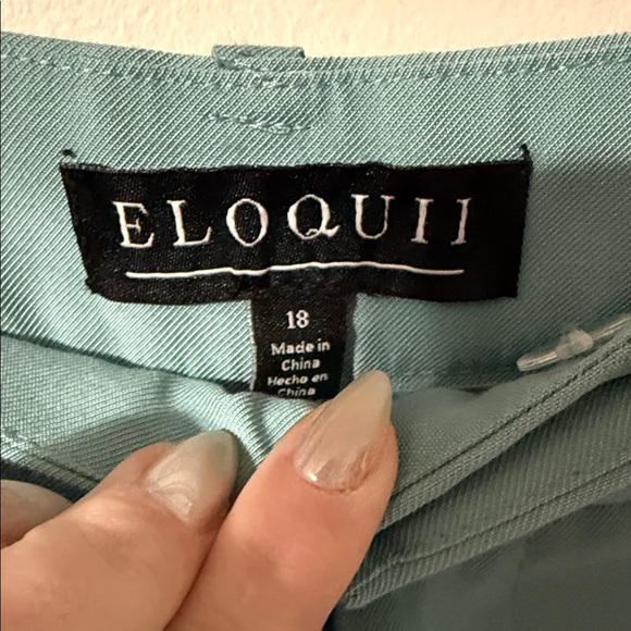 Eloquii Teal Double-Breasted Pantsuit - Picture 8 of 9